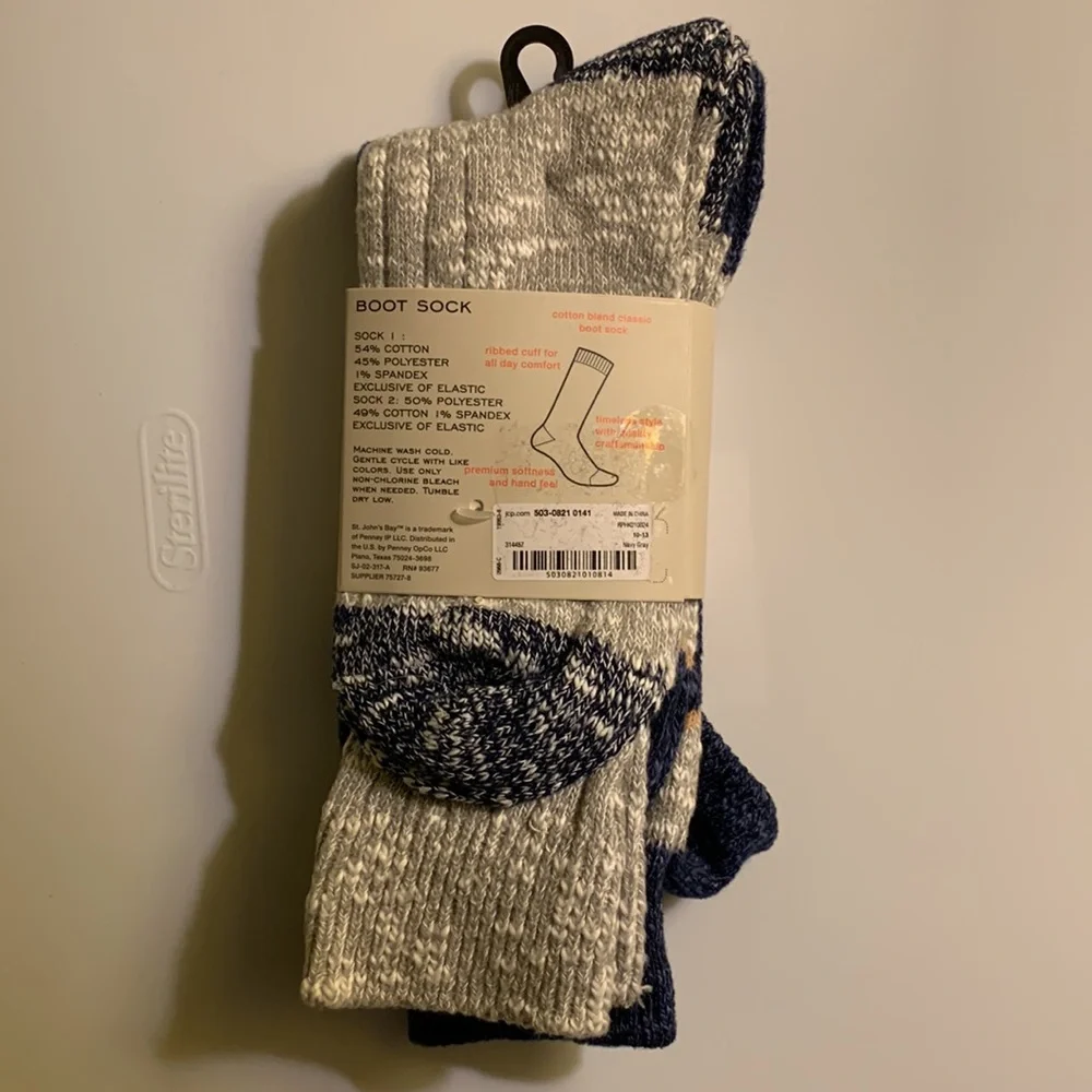 St. John’s Bay Men’s Super Soft Boot Socks 2 Pack